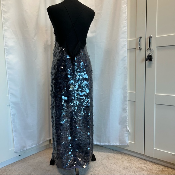 Zara ZW Collection Mauve Purple Sequin Lace Midi Dress S NWOT cocktail party - Picture 10 of 17